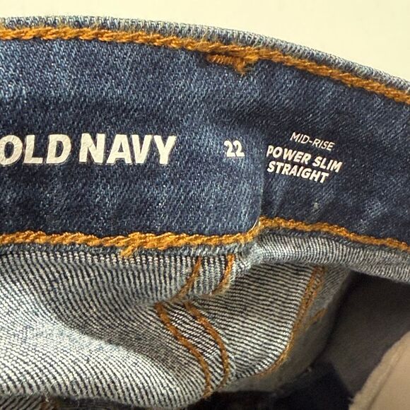 Old Navy Mid Rise power slim straight women’s denim jeans size 22 NWT - Picture 6 of 8